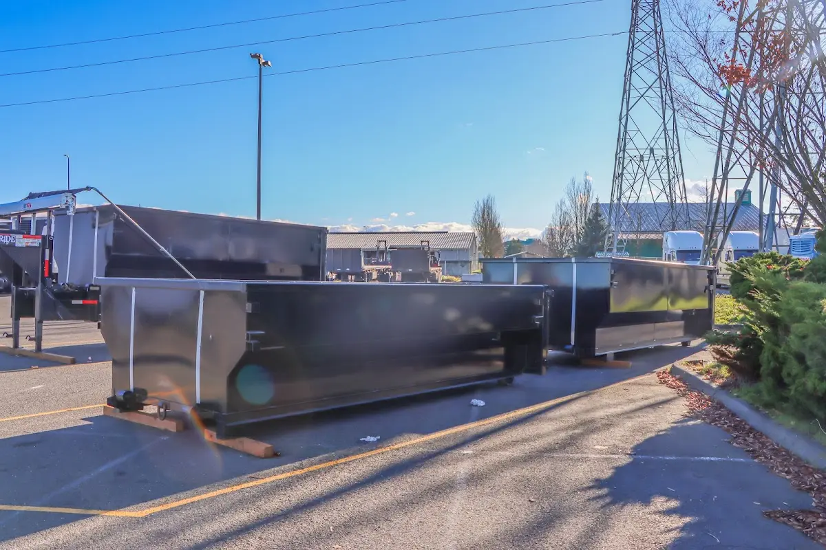 Roll-off dumpster ready for waste disposal at job site for Cleanout Dumpster Rental in Fort Bliss